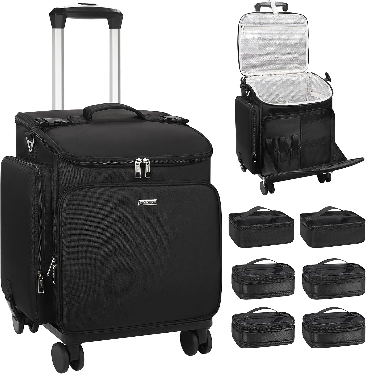 Woman In Bag - Rollender Make-up-Koffer, Haarwerkzeug-Reisetasche, Kosmetikkoffer auf Rädern