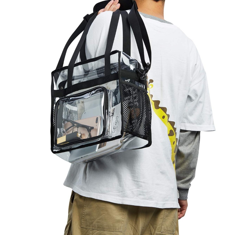 Women'S Bags Everyday - Transparente Tragetasche aus strapazierfähigem Kunststoff, transparente