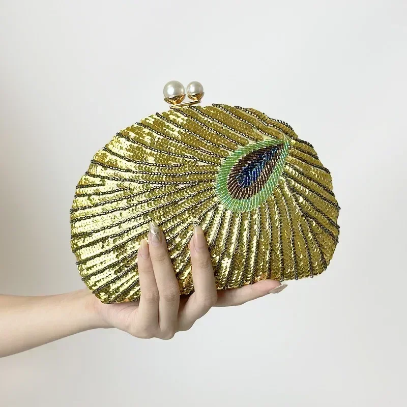 Women Bags Green - Neue Luxuriöse Pfauengrüne Clutch-Tasche für Damen