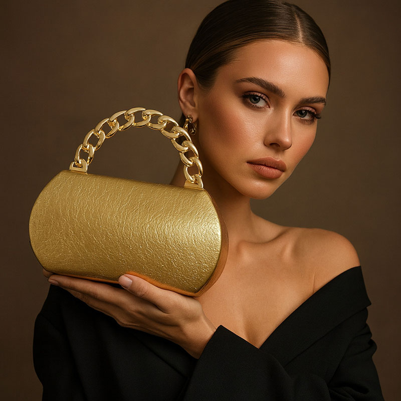 Women Bags Aldo - Luxus Gold Metall Schnalle Box Clutch