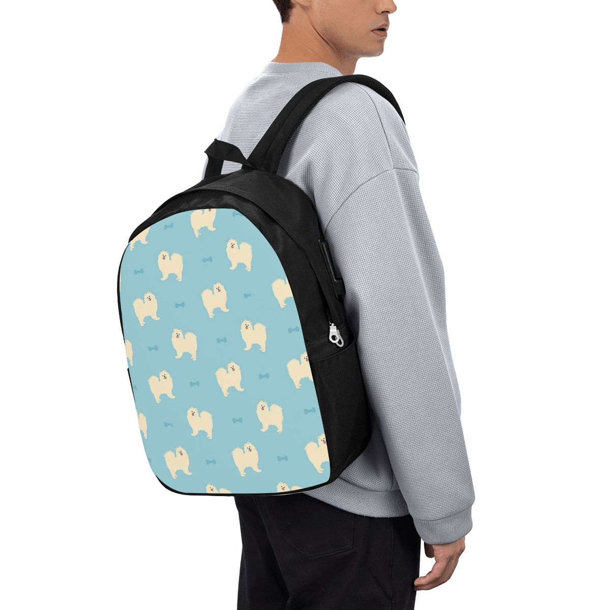 Woman In Bag - Samojeden-Hunde-Rucksack, Reisetasche für Notebooks, Computer, College-Studenten,