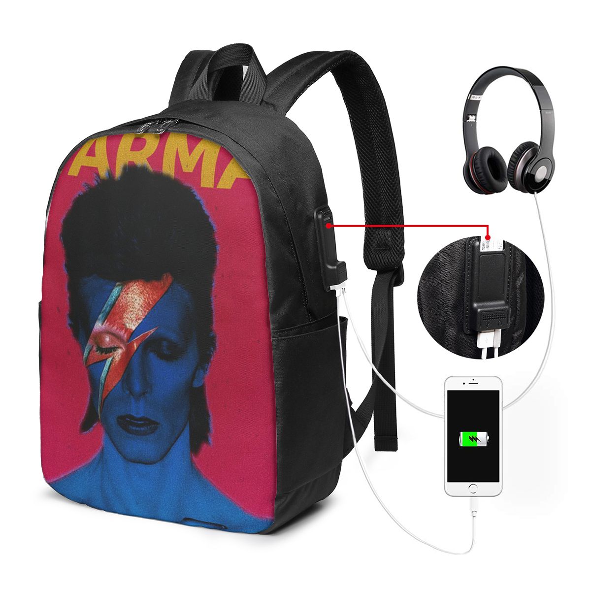 Woman In Bag - Davids Bowied Rucksack, Reisetasche für Notebooks,