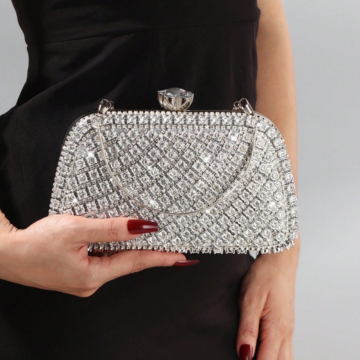 Women Bags Aldo - Luxuriöse Diamanten-Glitzer-Abendtaschen in Silberfarbe für Hochzeiten,