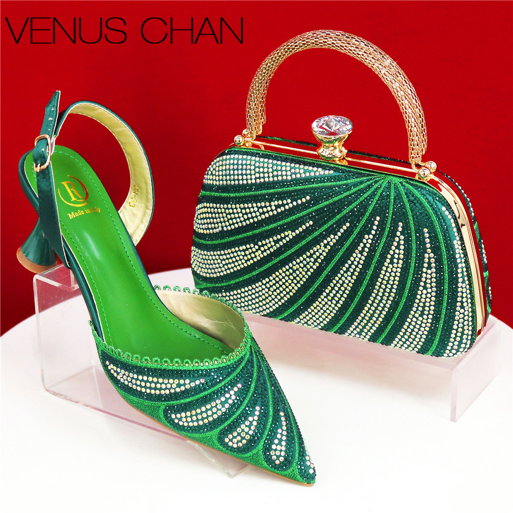 Funkelnde grüne Strass-Pumps m – Women Bags Green Bewertung und Preis