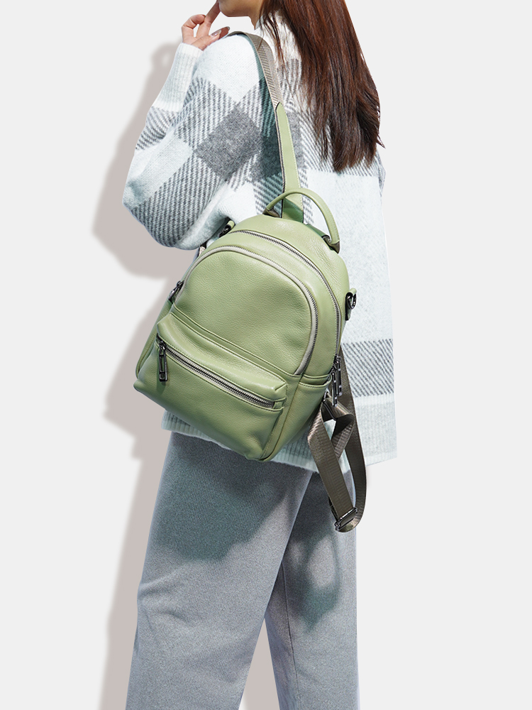 Zency Frauen Leder Rucksack Ru – Women Bags Green Bewertung und Preis