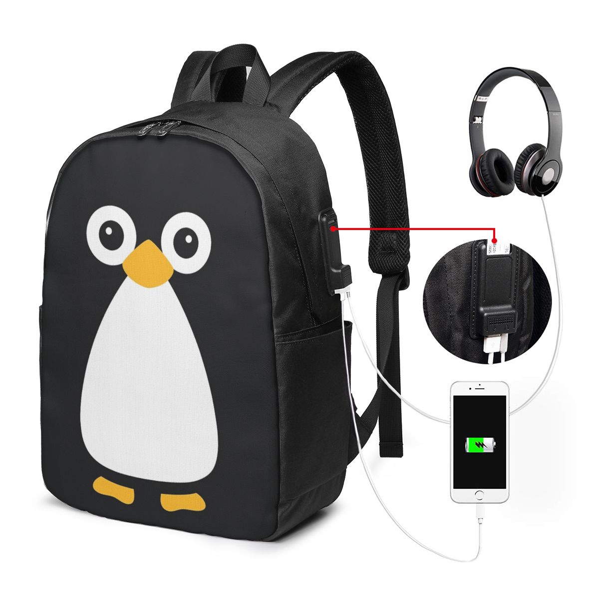 Niedlicher Vektor-Pinguin-Ruck – Woman In Bag Bewertung und Preis